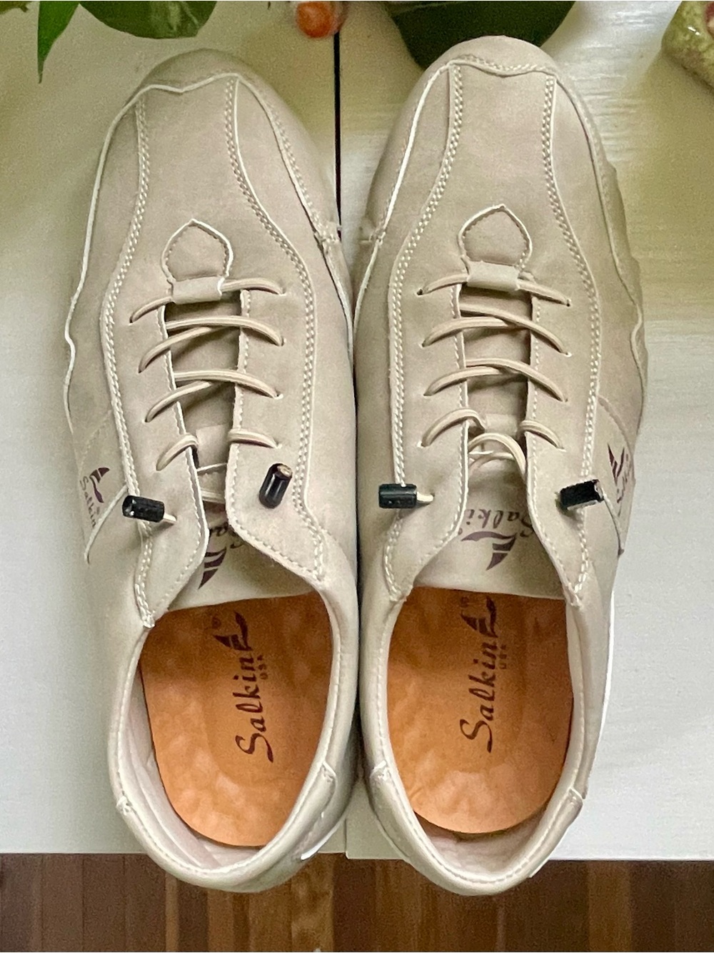 Salkin Barefoot Shoes Mens Low Top ~ Leather Boat Shoes ~ Sz EU42 US 8.5-9